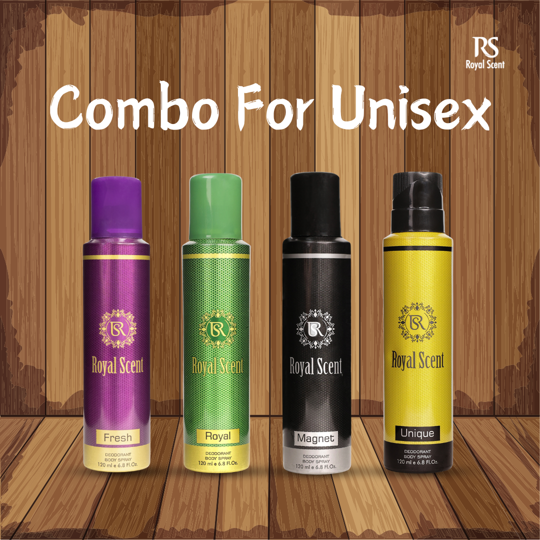 Combo For Unisex Deodorant - Pack of 4 ( 120ml Each )